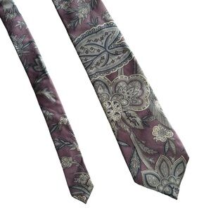 Madison Vintage Inspired Paisley Tie in Lavender and Silver Wedding Classic Work